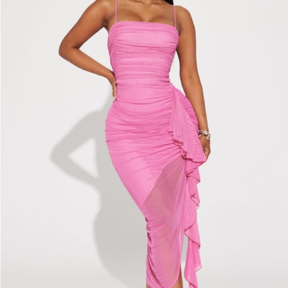 Fashion Nova Asymmetrical Pink Dress